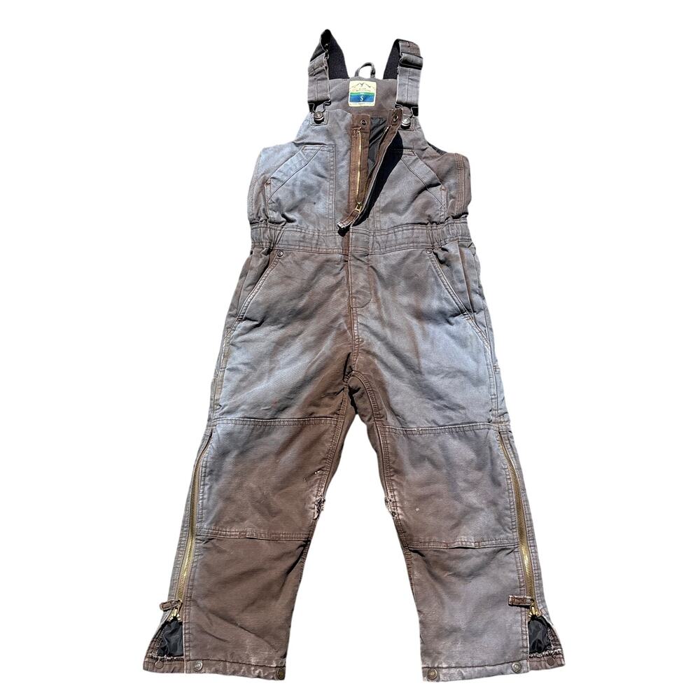 Thrashed Blue Mountain Kids Overalls Y Small Insulated bib canvas double knee